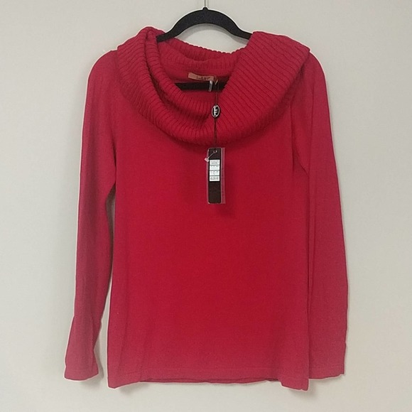 Belldini Cowl Neck Sweater Red Large - Picture 1 of 5